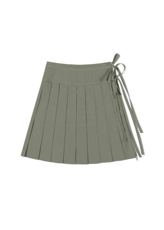 Pleated Zipper Skirt