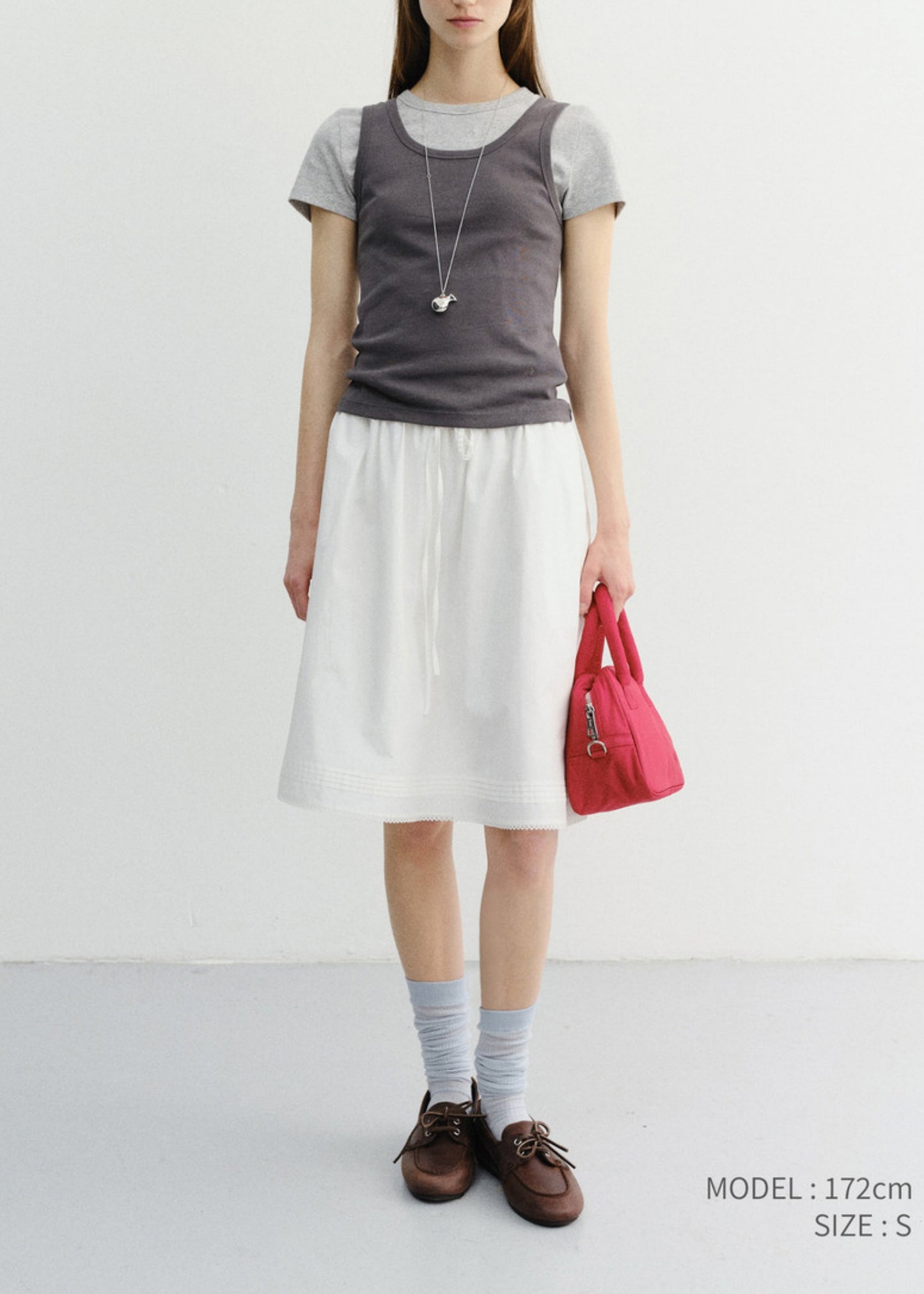 Laced Midi Full Skirt