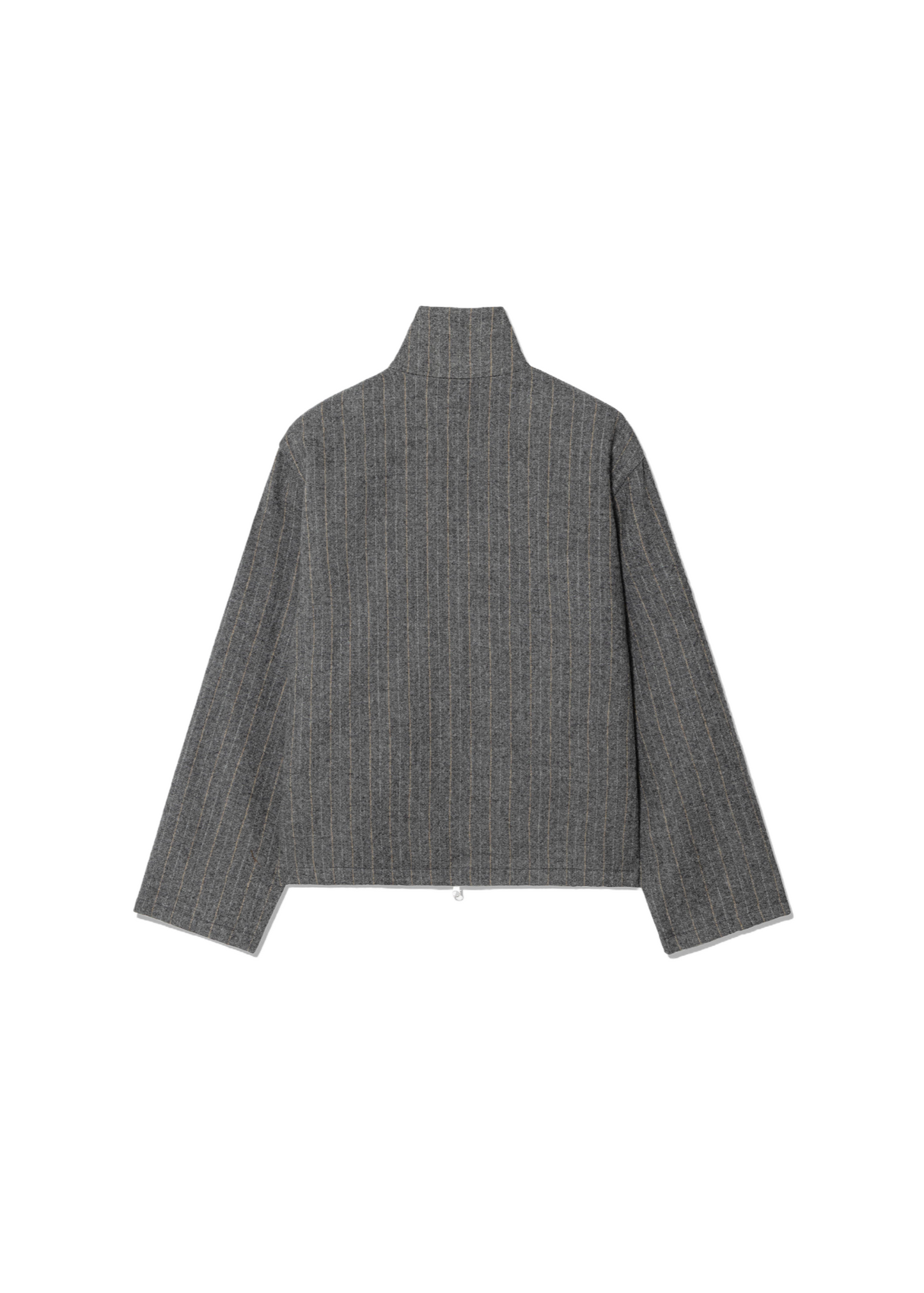 Stripe Wool Zip Shirt Jacket