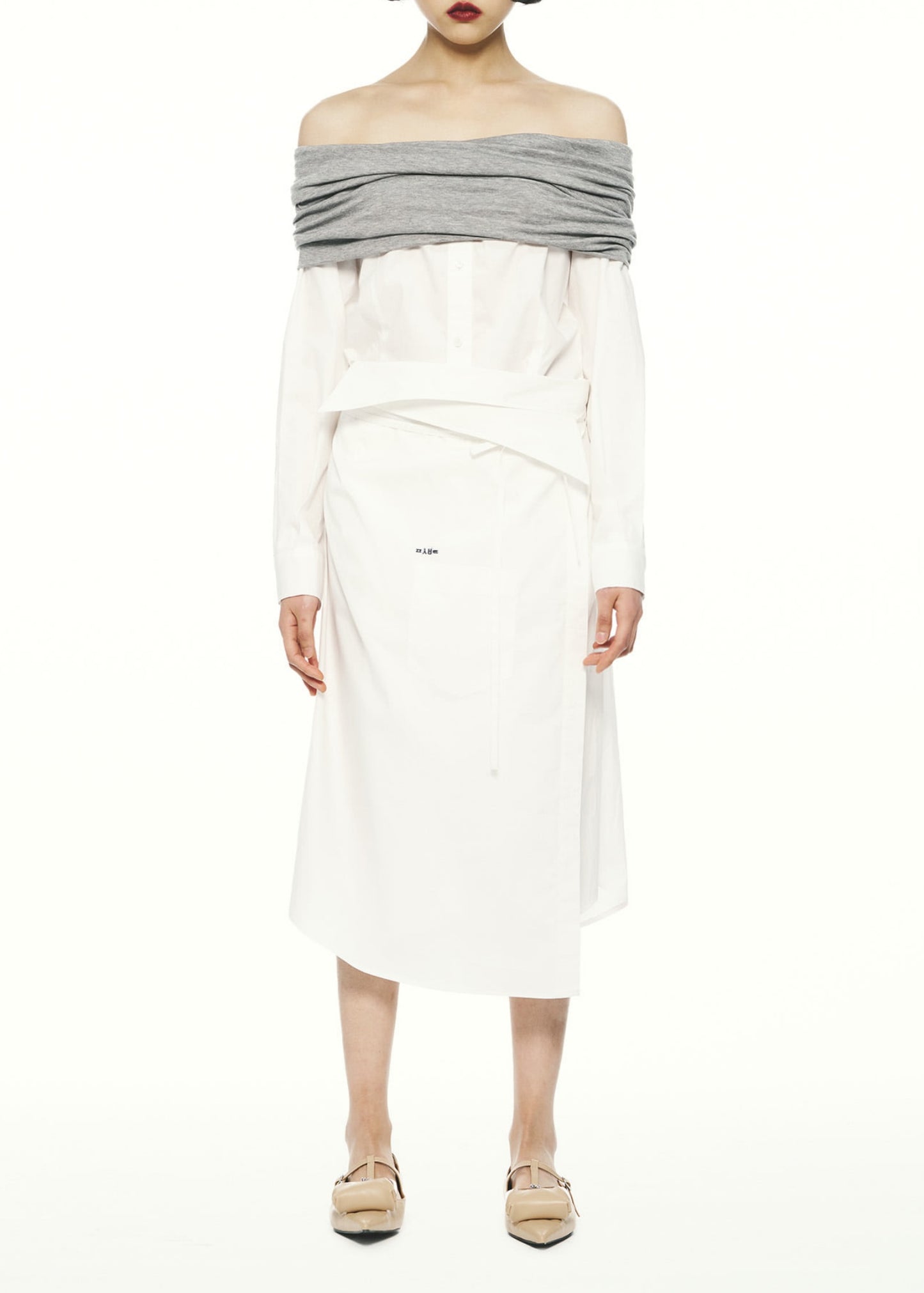 Jersey Shoulder Wrap Dress