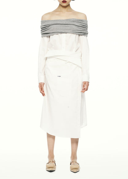 Jersey Shoulder Wrap Dress
