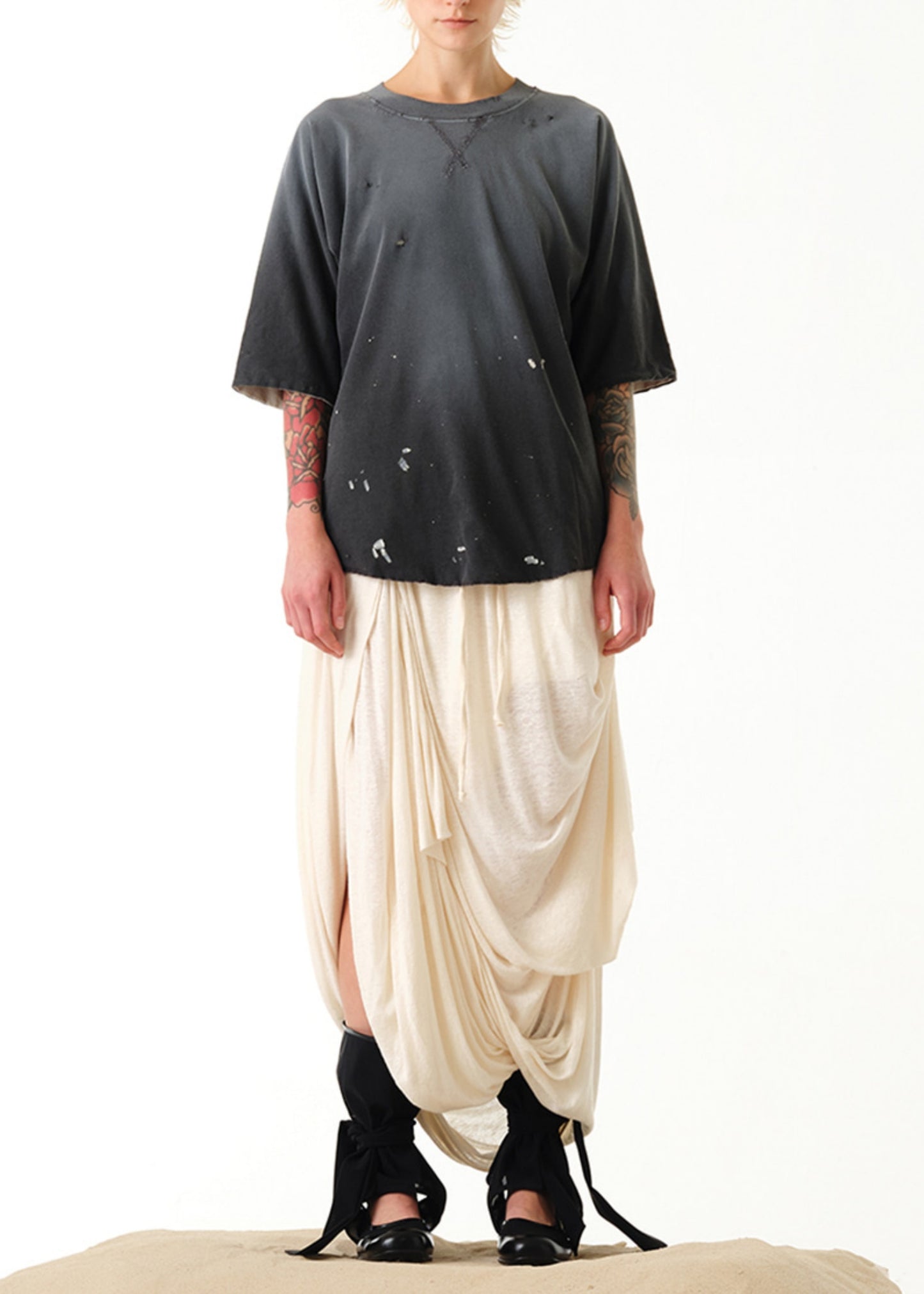 Draped Linen Skirt