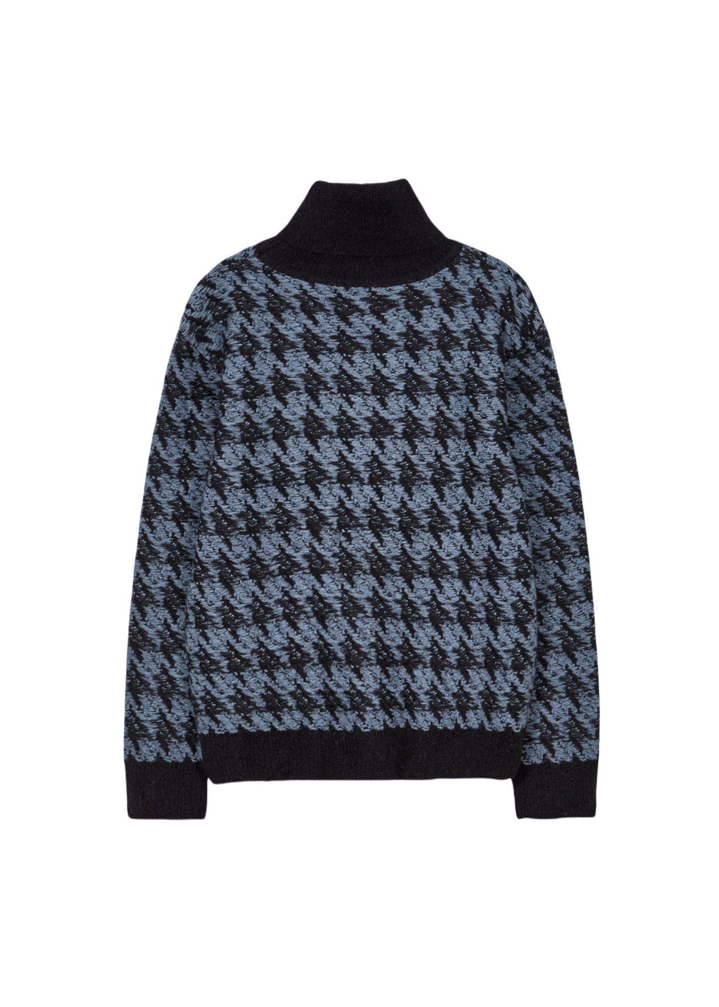 Ezal Houndstooth Check Knit Turtleneck