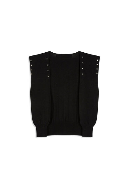 Stud Sleeve Layered Cardigan