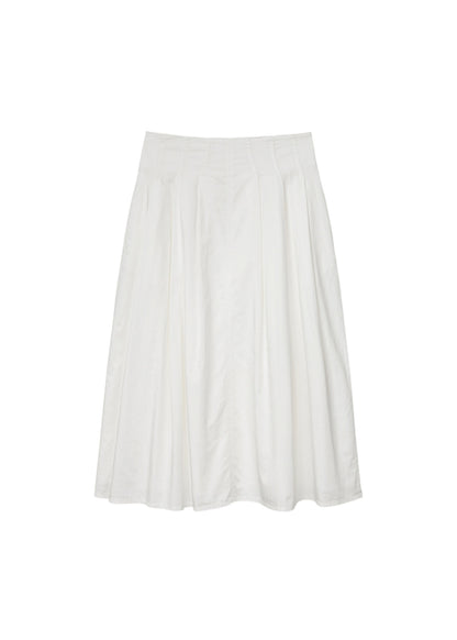 Tucked Maxi Cotton Skirt