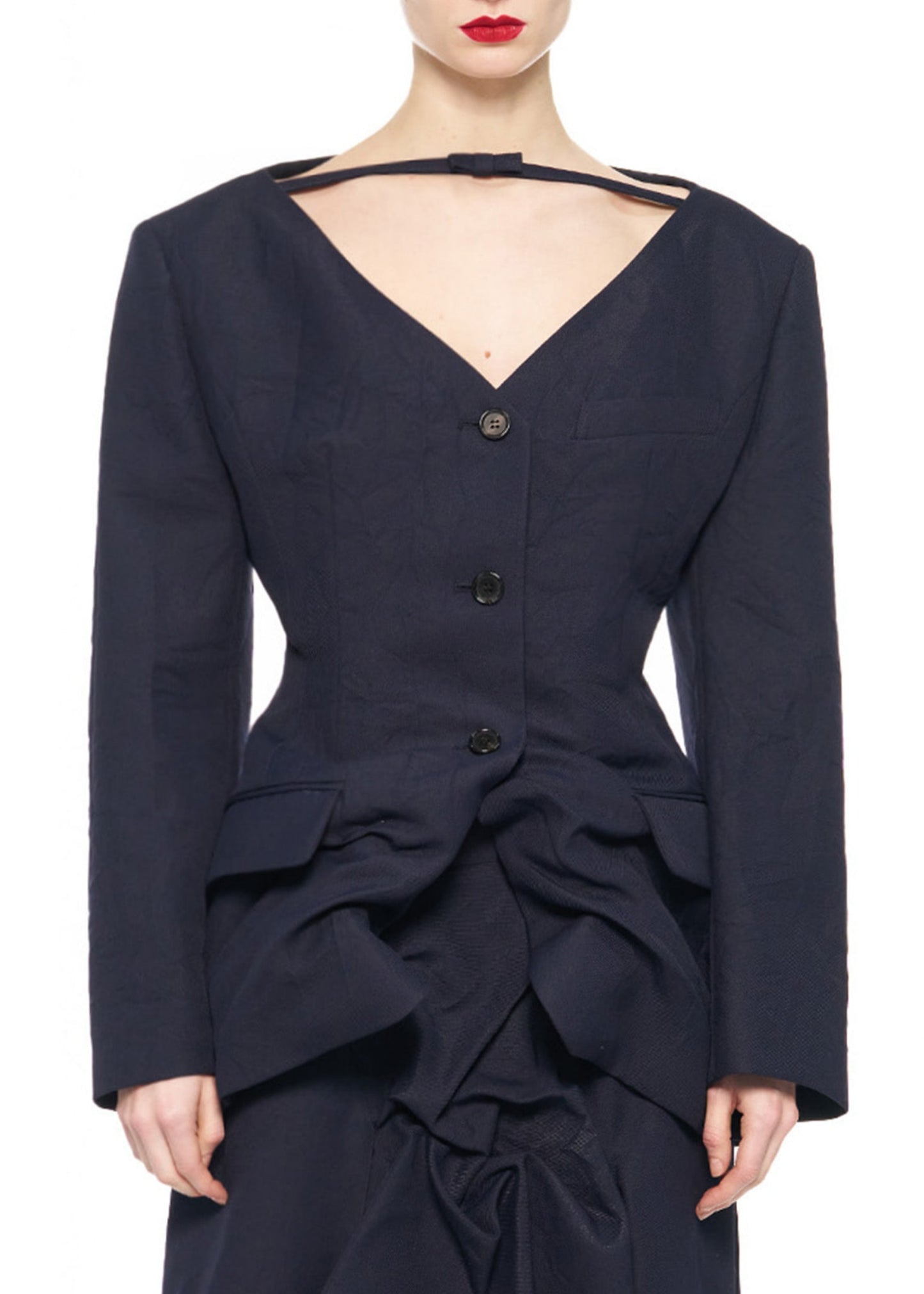 V-neck Strap Point Jacket