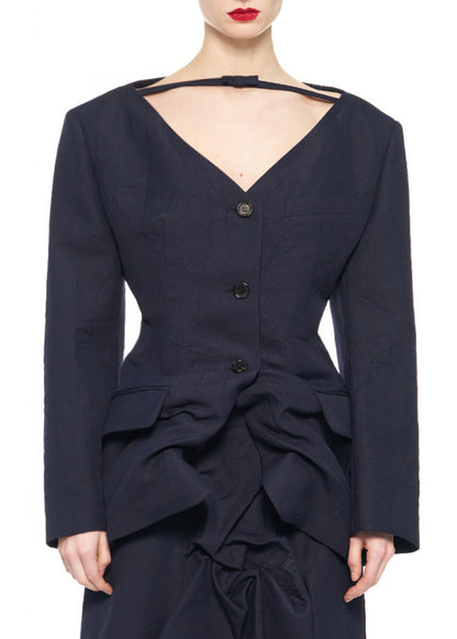 V-neck Strap Point Jacket