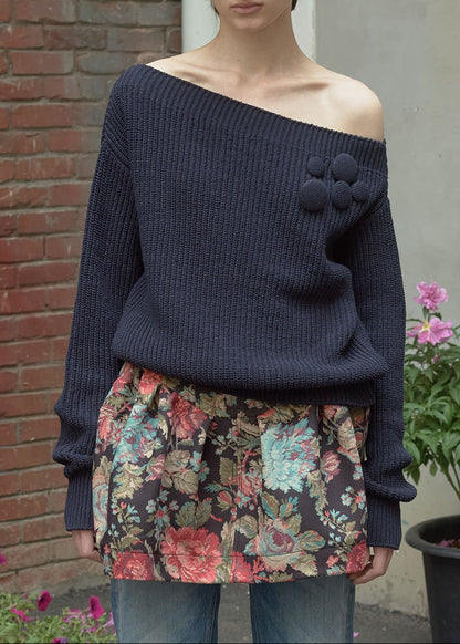 Badge Appliqué Knit Pullover