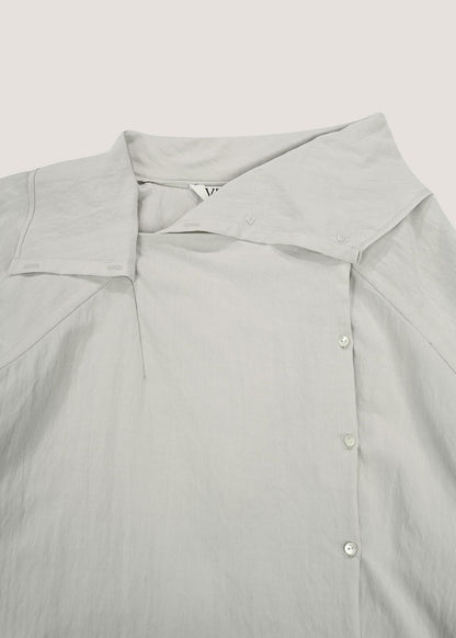 Asymmetry Draped Blouse