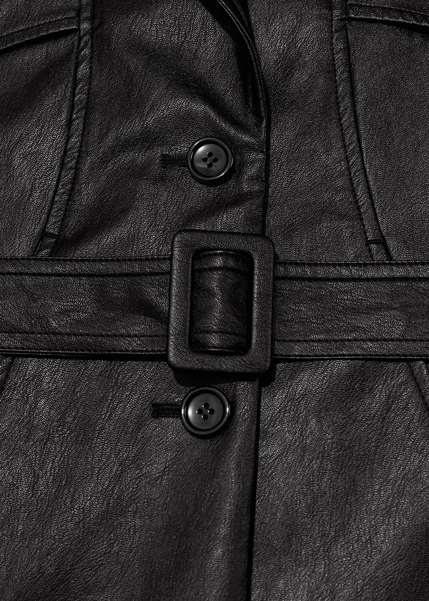 Belted Leather Blazer