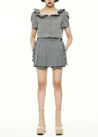 Pleated Apron Skort