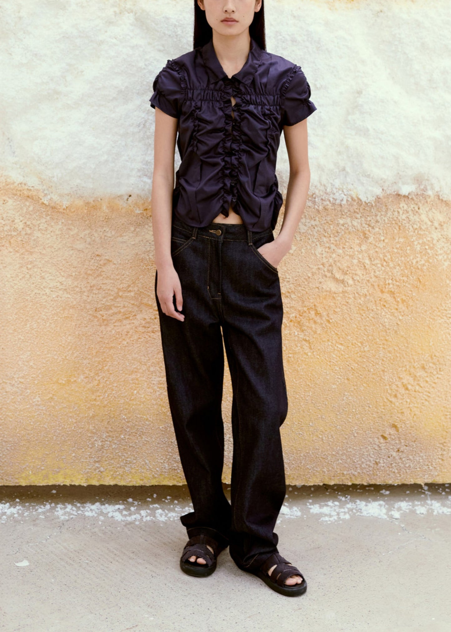 Wrinkle Half Sleeve Shirt