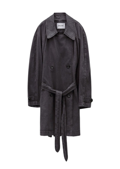 Pigment Washed Half Trench Coat