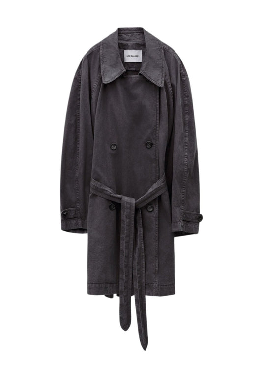 Pigment Washed Half Trench Coat