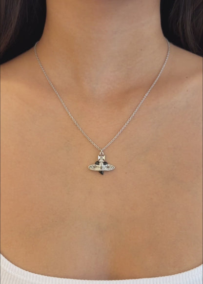 New Diamante Heart Pendant Necklace
