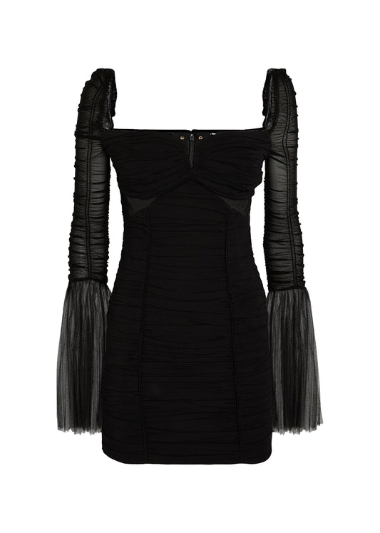 Flared Sleeve Mini Dress