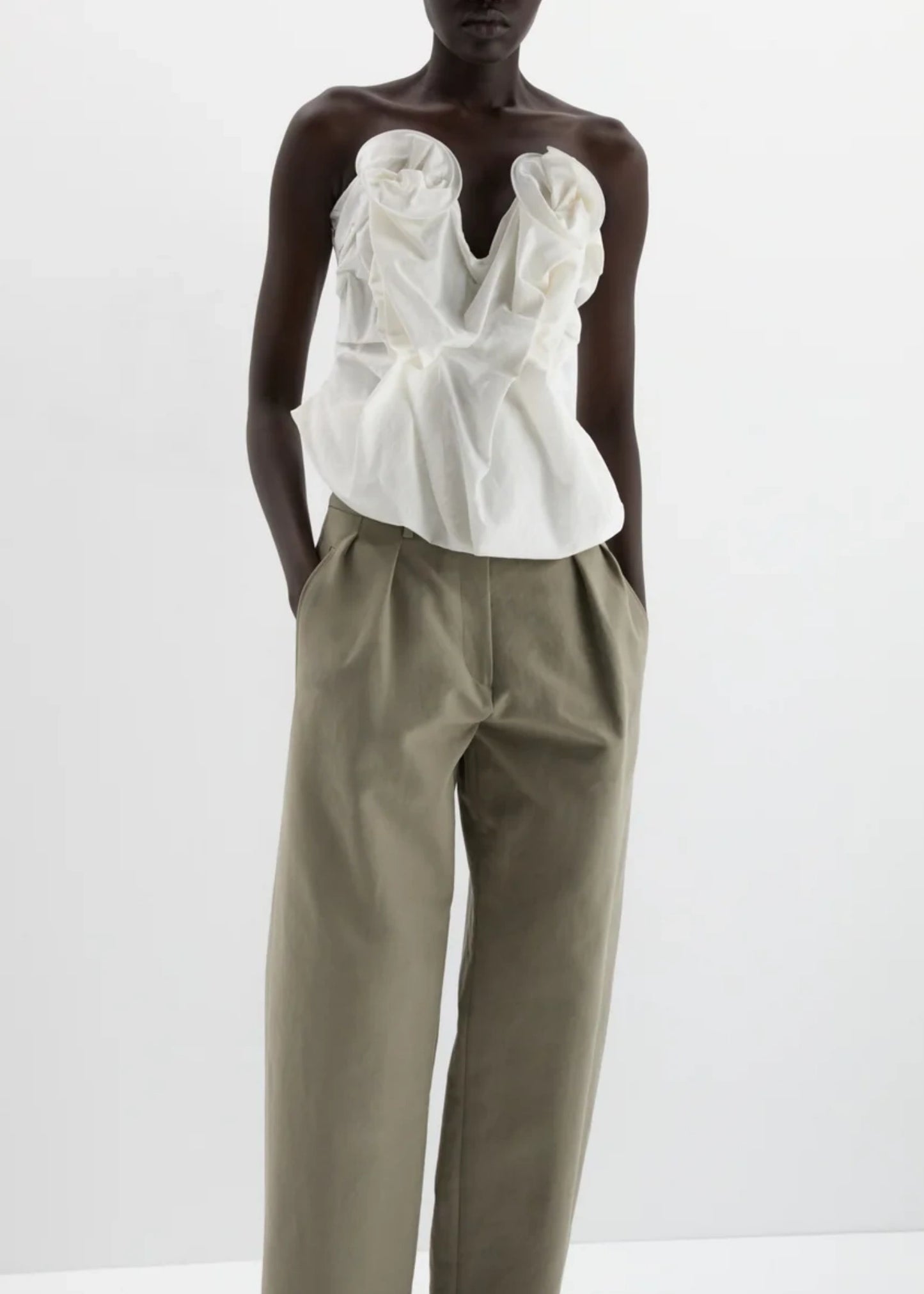 Draped Corset With Floral Detail