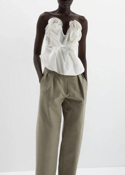 Draped Corset With Floral Detail
