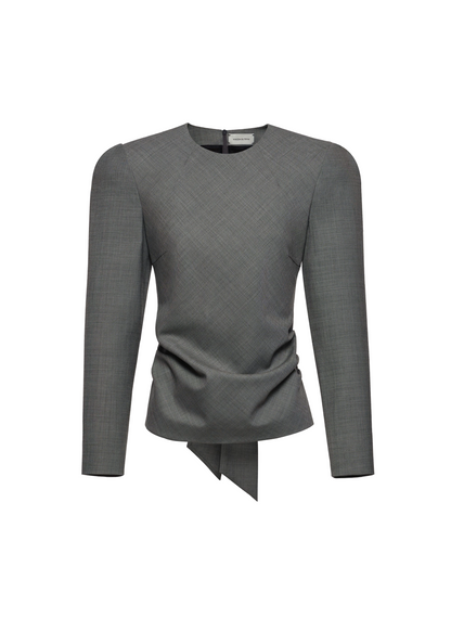 Fitted Blouse With Back Tie Detail