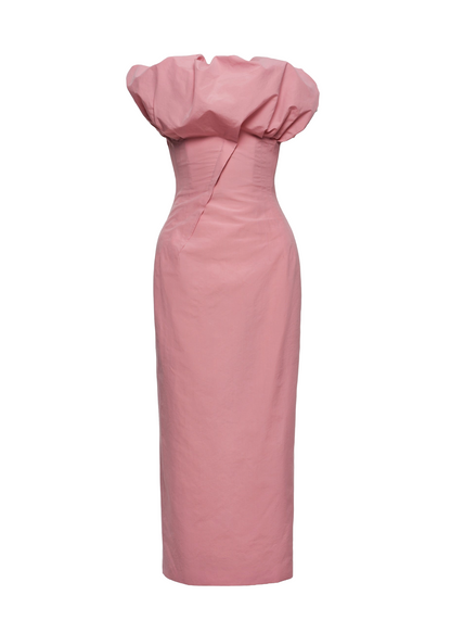Sculptural Neckline Fitted Dress