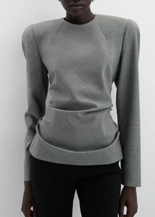 Fitted Blouse With Back Tie Detail