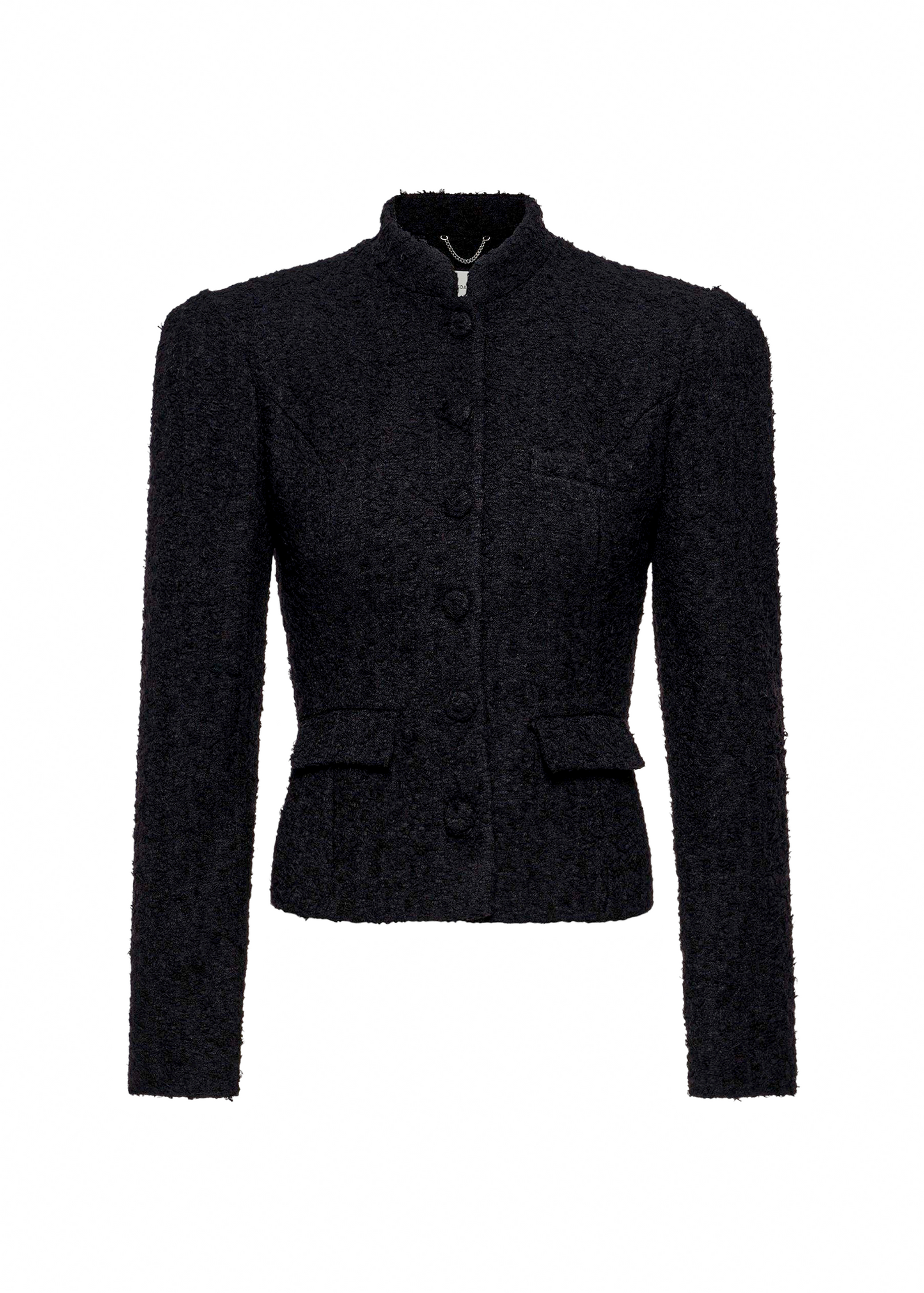 Bouclé Blazer With Stand Collar