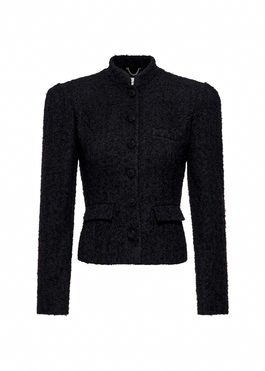 Bouclé Blazer With Stand Collar