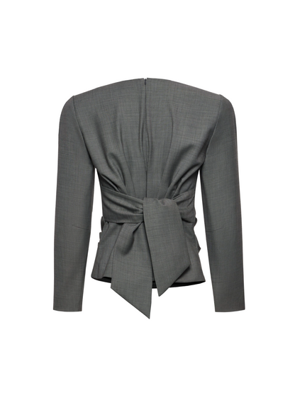 Fitted Blouse With Back Tie Detail