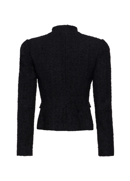 Bouclé Blazer With Stand Collar
