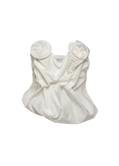 Draped Corset With Floral Detail