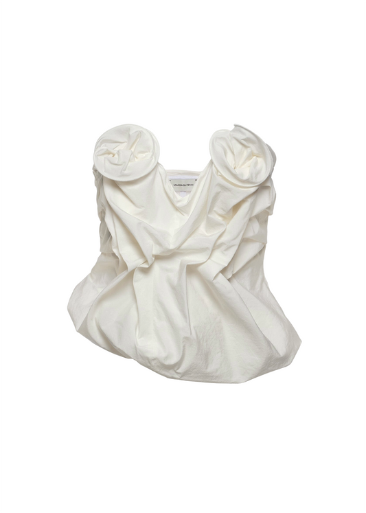 Draped Corset With Floral Detail