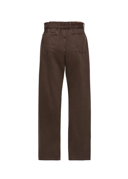 Denim Low-rise Belted Trousers