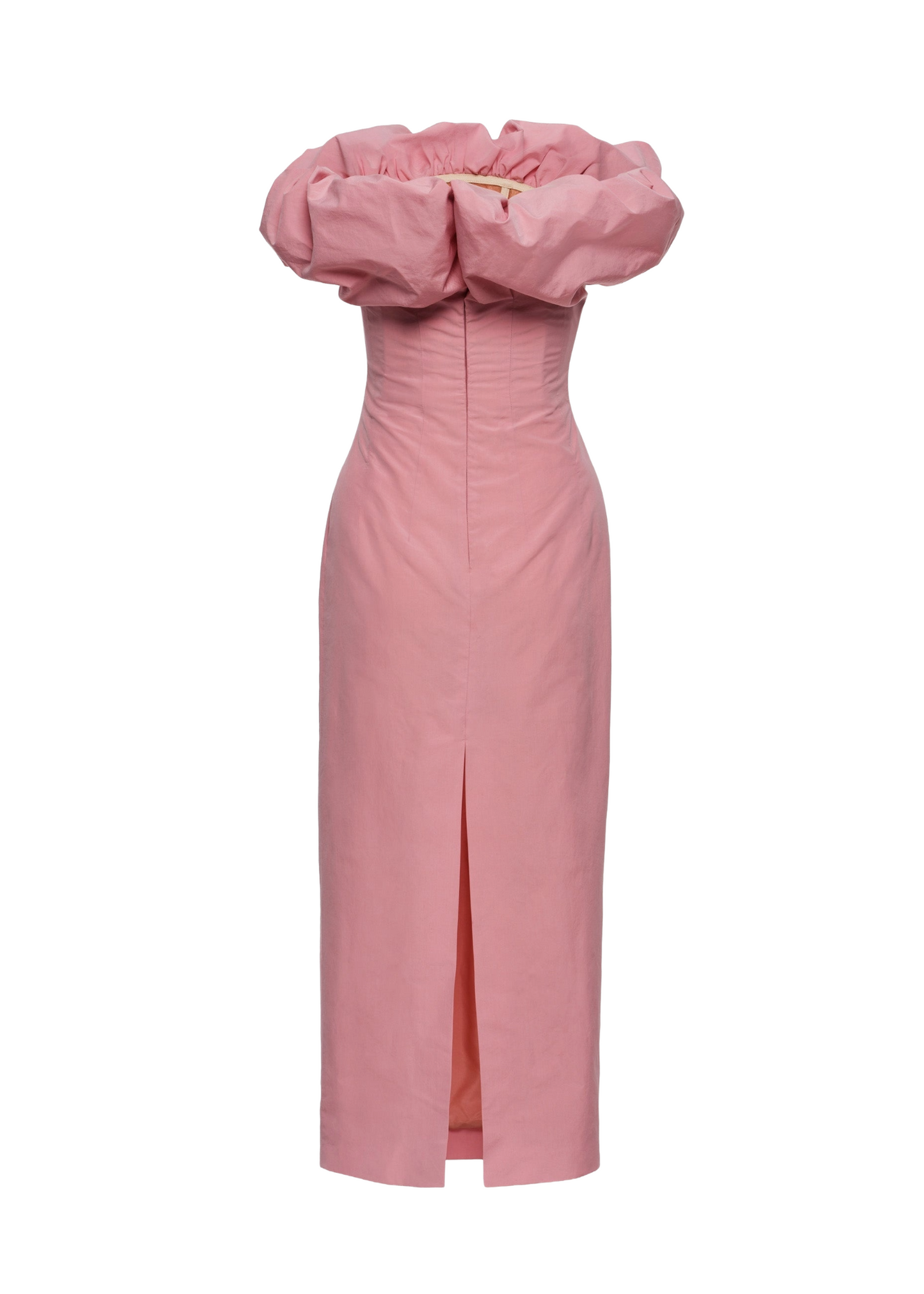 Sculptural Neckline Fitted Dress