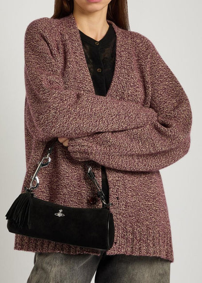 Cindy Cylinder Suede Bag