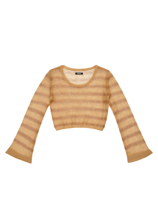 Wildworld Desert Stripe Print Mohair Top