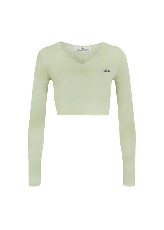 Bea Cropped V-neck Top