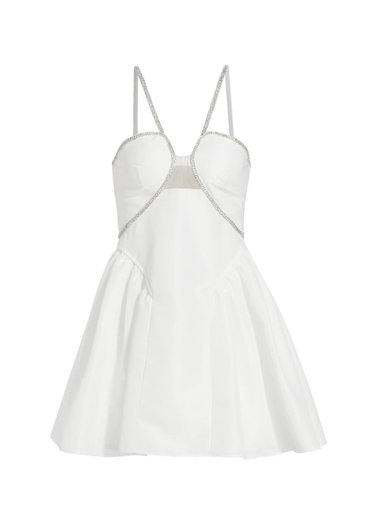 WH TAFFETA FLARED DRESS