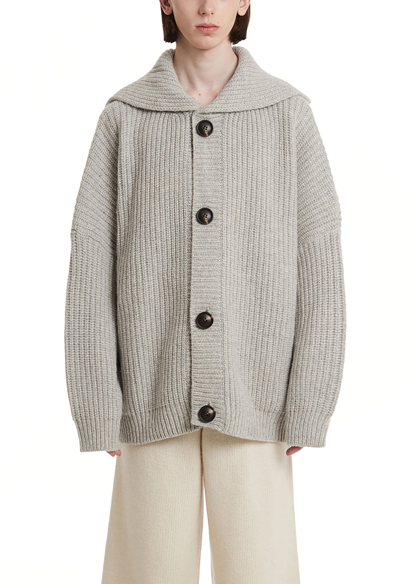 TRUNK PROJECT Grey Hoodie Knit Cardigan