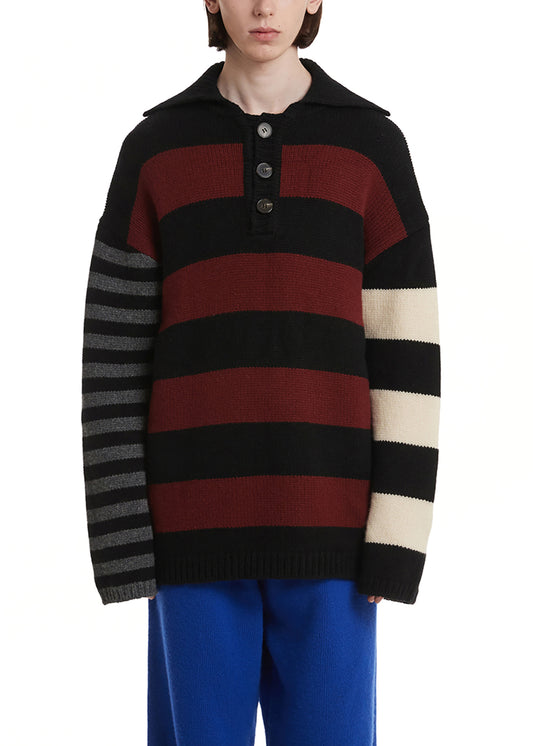 TRUNK PROJECT Stripe Pique Polo Knit Sweater
