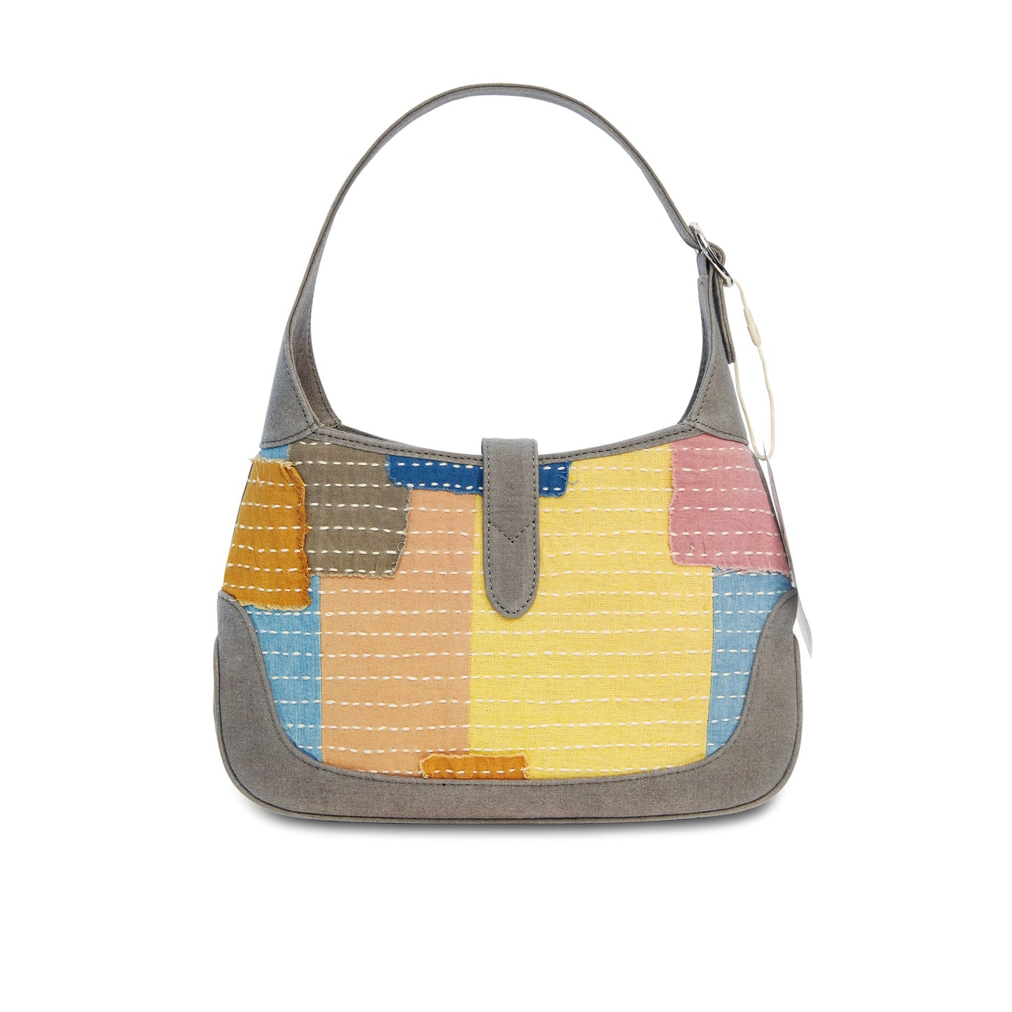 Multi Grey Boro Half-Moon Bag