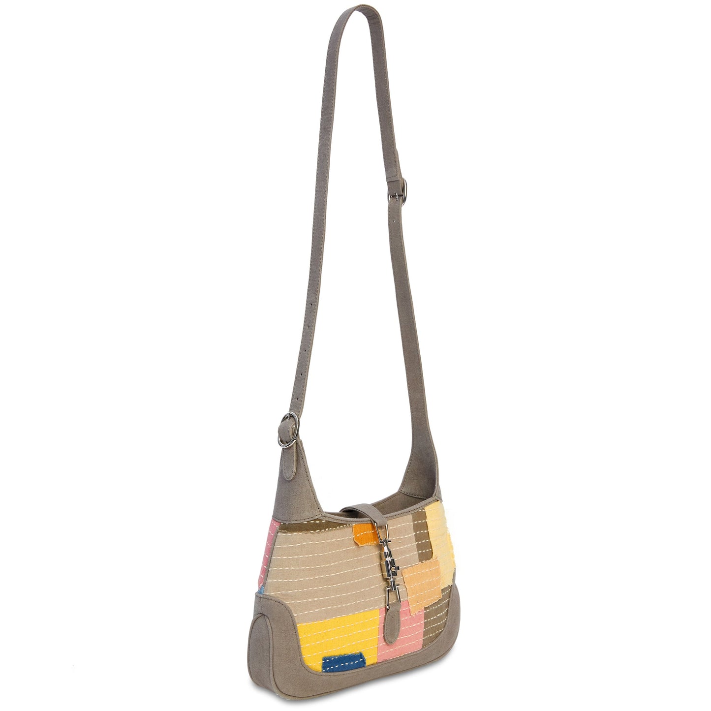 Multi Grey Boro Half-Moon Bag