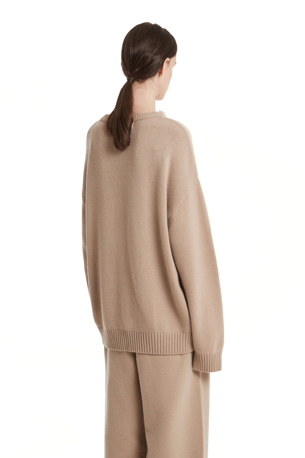 TRUNK PROJECT Ivory Ruffled Neck Knit Sweater