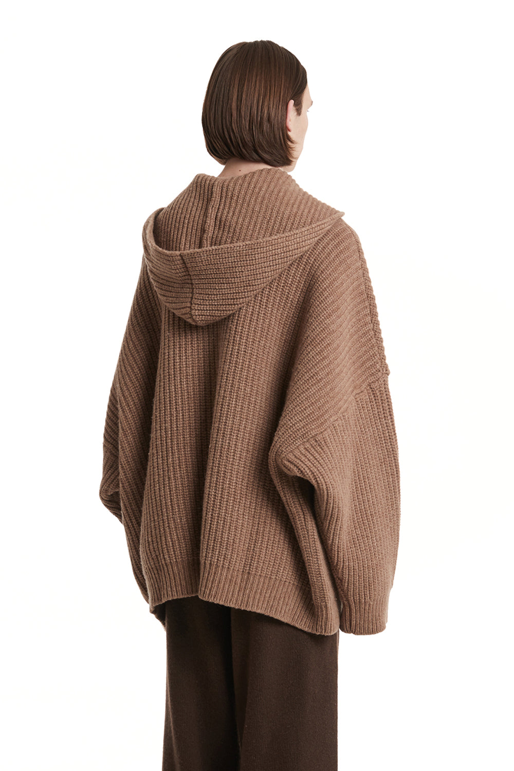 TRUNK PROJECT Brown Hoodie Knit Cardigan