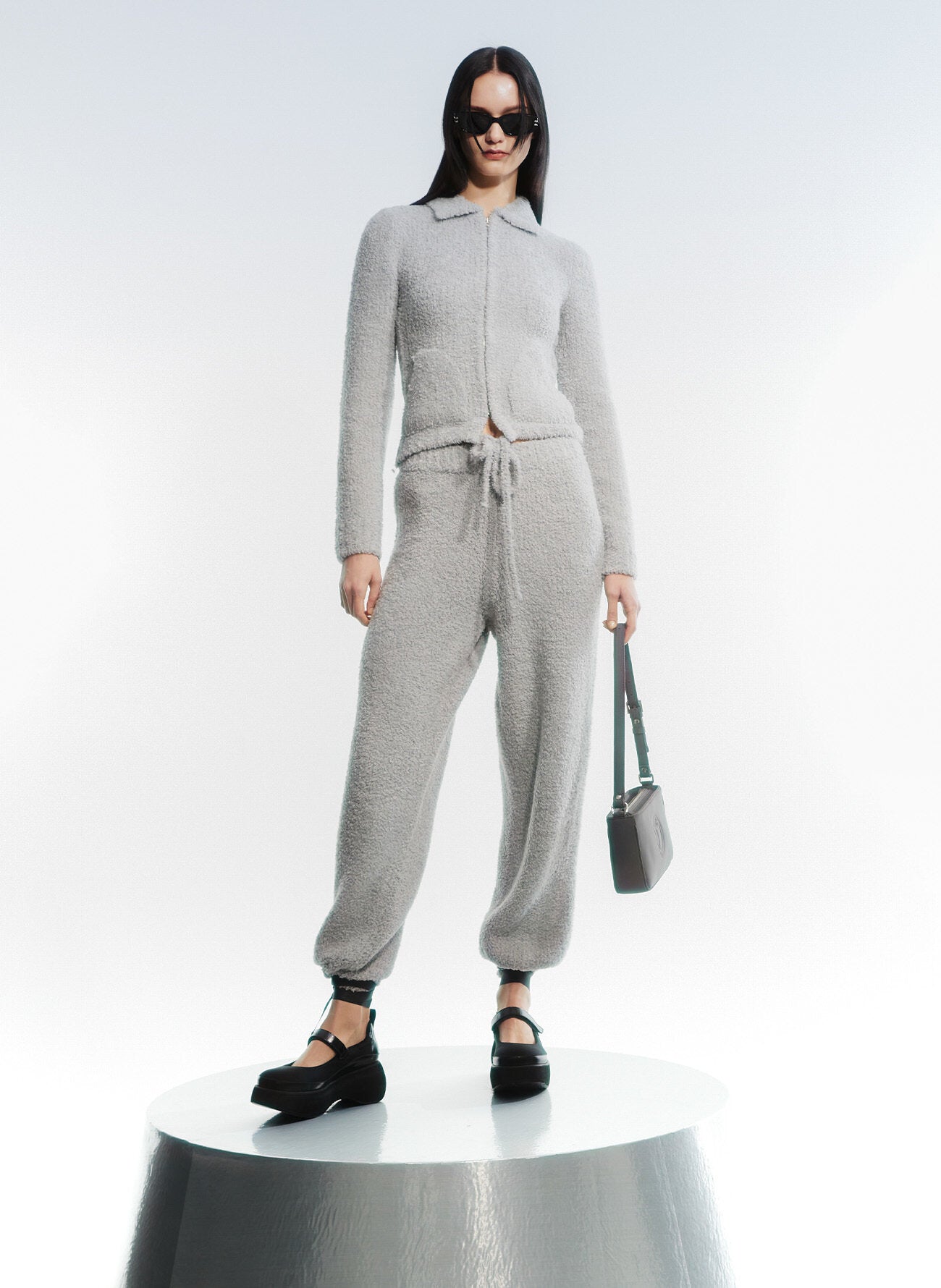 Woolly Knit Zip Up Jacket