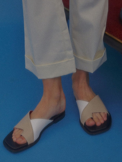 Yuul Yie Origami Beige & White Sandals
