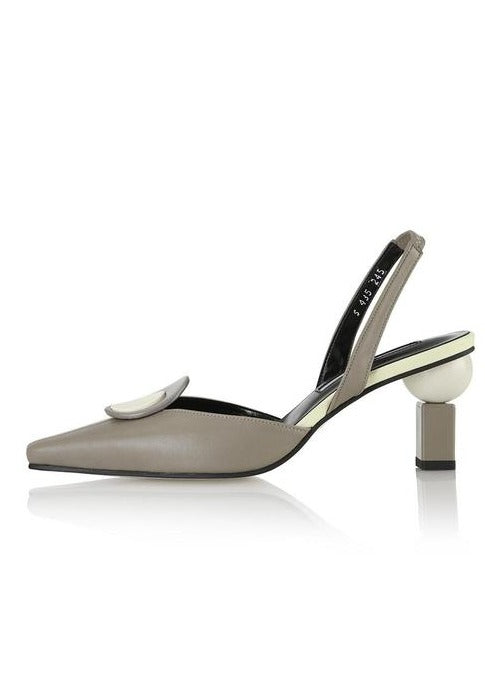 Yuul Yie Twiggy Vanilla & Taupe Slingbacks