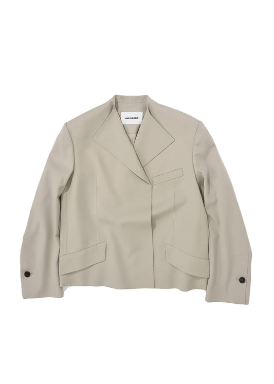 Khaki Beige Lapel Point Blazer