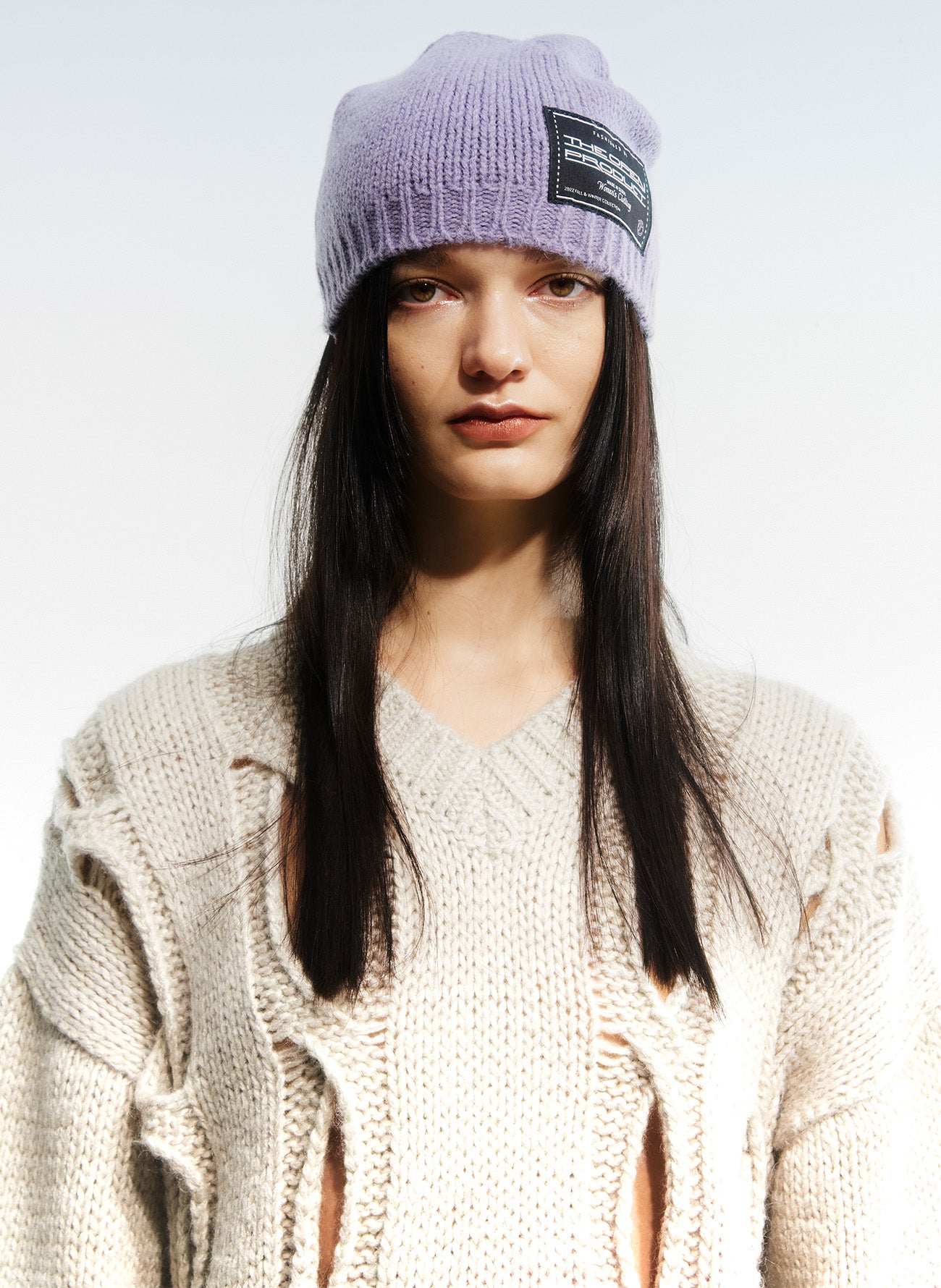 Patched Wool Blended Beanie (Multi-color)