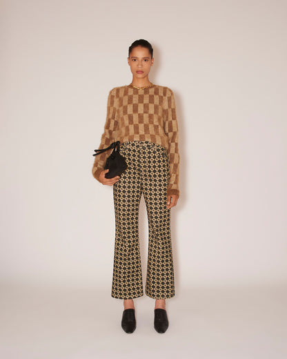 FELINE Checkered Crew Neck Sweater