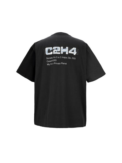 C2H4 Panelled Print T-shirt